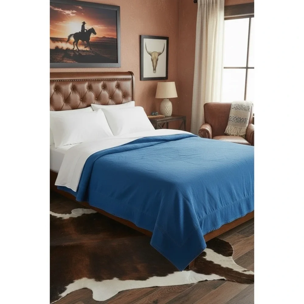 Vintage Eddie Bauer Home Jeans Denim Blue Twin / Twin XL Duvet Cover Western EUC